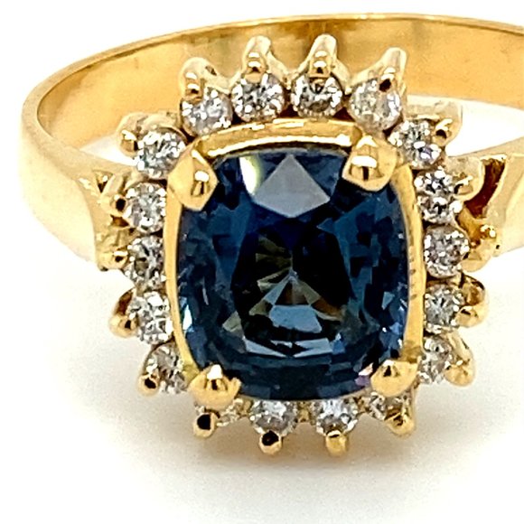 Certified Cobalt Blue Spinel 2.00ct Diamond Ring - Picture 6 of 7